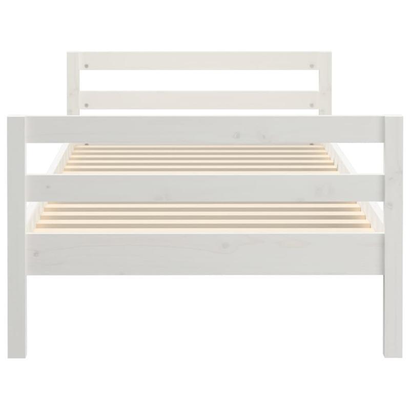 Bed Frame Without Materasso Bianco 80x200cm Wood Massello Pino Removable and durable