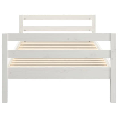 Bed Frame Without Materasso Bianco 80x200cm Wood Massello Pino Removable and durable