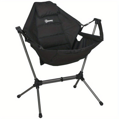 Hangstoel – Schommelstoel – Outdoor Stoel – Tuinstoel – Balkonstoel – Inklapbaar & Lichtgewicht – Roestvrij Stalen Frame & Comfortabele Gewatteerde Zitting