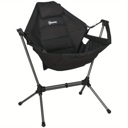 Hangstoel – Schommelstoel – Outdoor Stoel – Tuinstoel – Balkonstoel – Inklapbaar & Lichtgewicht – Roestvrij Stalen Frame & Comfortabele Gewatteerde Zitting