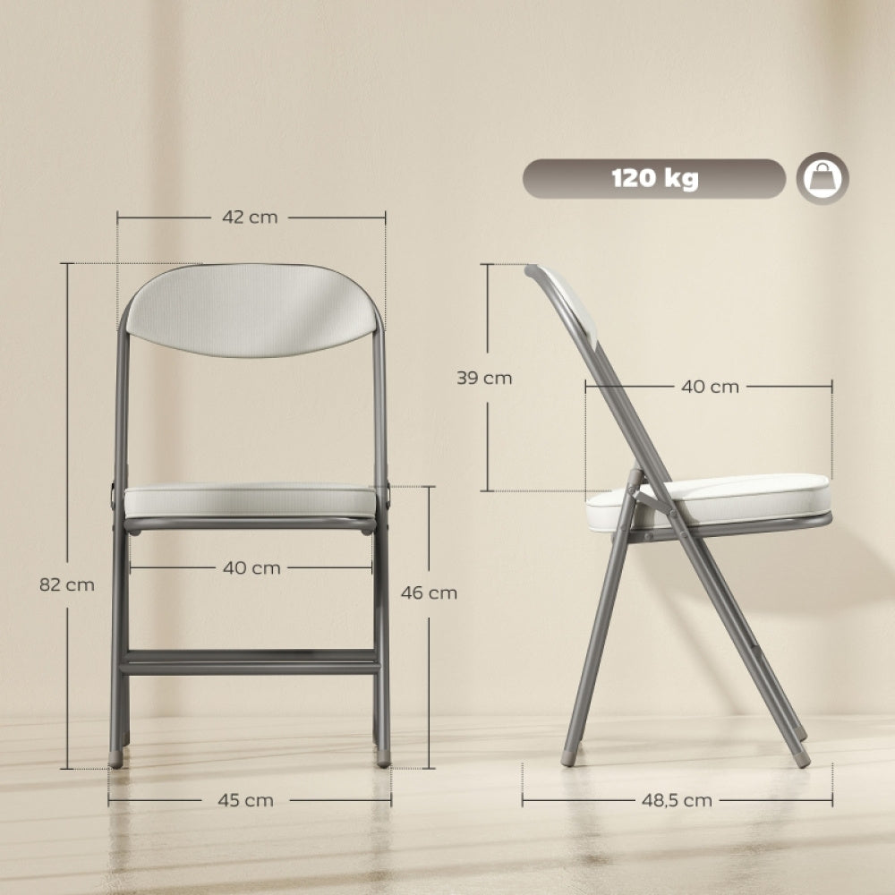 Campingstoel – Vouwstoel – Klapstoel – Kampeerstoel – Opvouwbare Stoel – Set van 4 – Met Gevoerde Rugleuning – Met Stalen Frame tot 120 kg