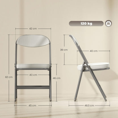 Campingstoel – Vouwstoel – Klapstoel – Kampeerstoel – Opvouwbare Stoel – Set van 4 – Met Gevoerde Rugleuning – Met Stalen Frame tot 120 kg