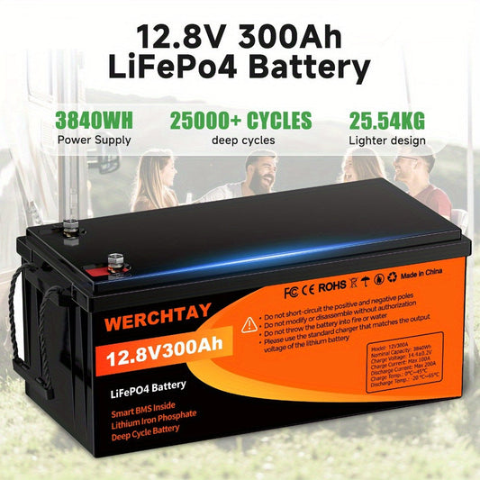 Li-ion Accu – Lithium Accu – LiFePO4 Accu – Oplaadbare Accu – Deep Cycle Accu – 12V 300Ah – 200A BMS – Lage Temperatuurbescherming