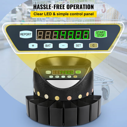Muntteller – Muntenteller – Muntensorteerder – Muntenteller Elektronisch – Euromuntenteller – Automatische Sortering – Telt Tot 300 Munten Per Minuut – Groot LCD Display