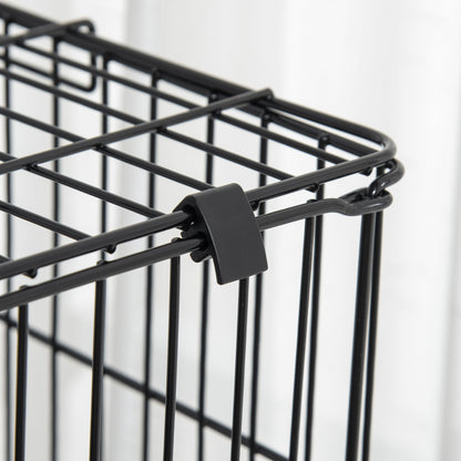 Kooi Kleine Knaagdieren – Huisdierkooi – Caviakooi – Konijnenhok – Hamsterkooi – Metalen Frame – 3 Verwijderbare Platforms – 4 Wielen Met Rem – 81,2x52,7x114 cm – Zwart