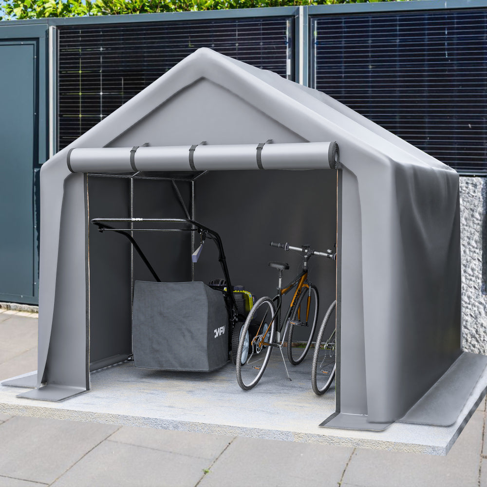 Carport – Overkapping – Tuinhuis – Garage – Schuur – Grote Afmeting 244x241x217 cm – Stevig Metaal Frame Met Ventilatiedak