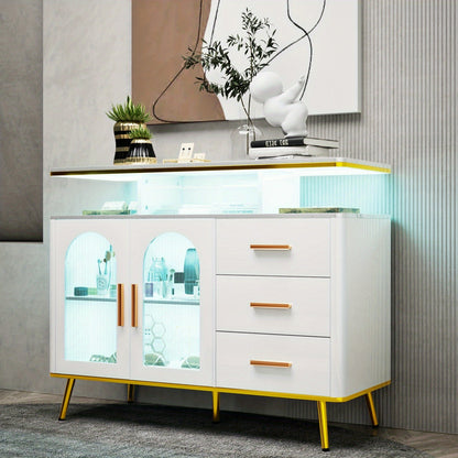 Witte Kast – Opbergkast – Dressoir – Ladekast – Bergkast – Grote Capaciteit – Massief Hout