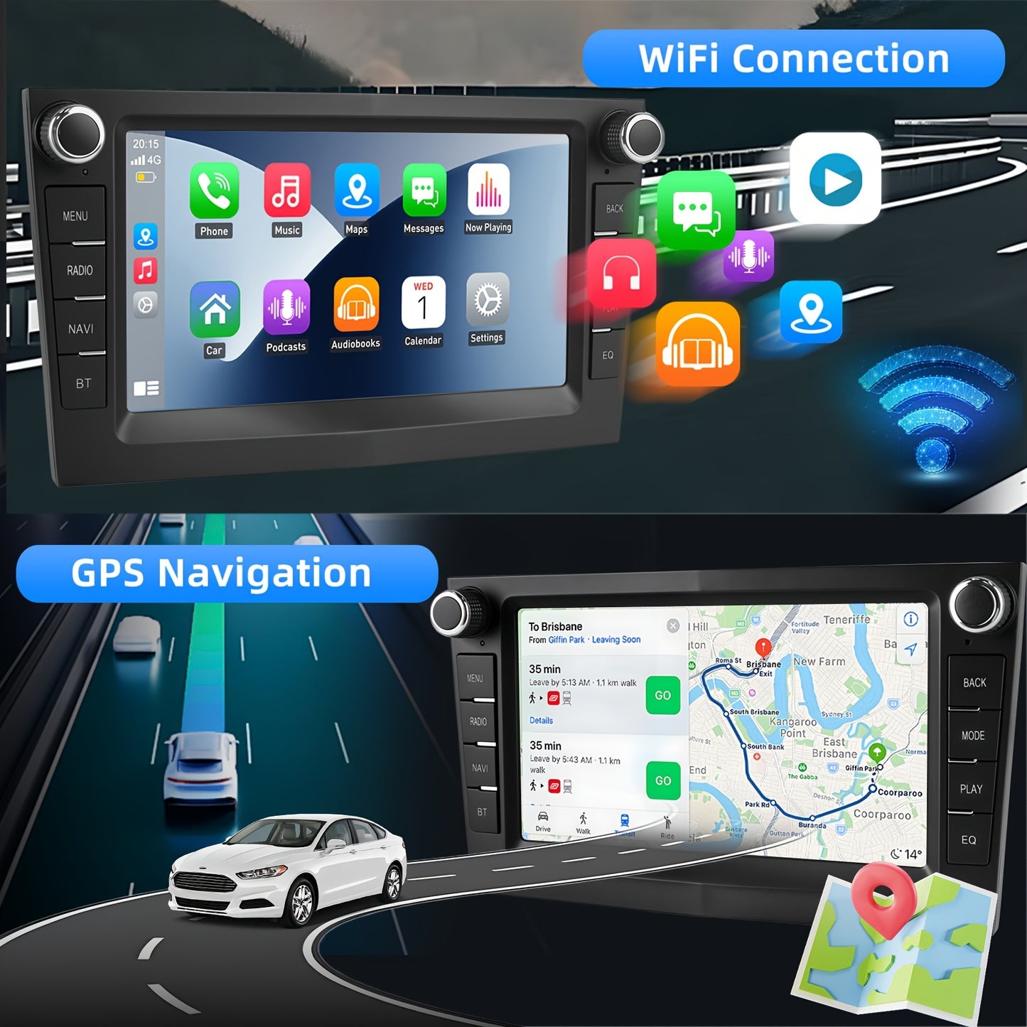 Autostereo – Autoradio – Navigatiesysteem – Multimedia Speler – Dashboard Unit – 7 Inch HD-IPS Touchscreen – Android 14 Met WiFi & AHD Camera