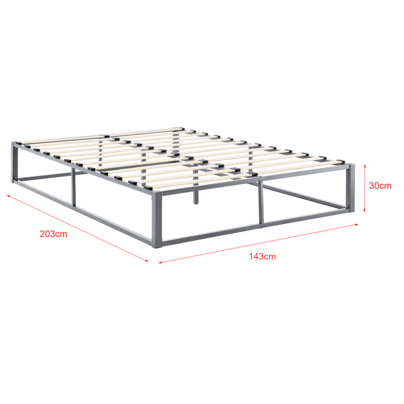 Bedframe – Metalen Bed – Bedframe Met Lattenbodem – Stabiel Bed – Tweepersoonsbed – Zwart – Stevig Gecoat Staal – Onderhoudsvriendelijk