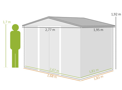 Tuinhuisje – Tuinschuur – Buitenberging – Tuinkast – Metalen Tuinhuis – Groot Opbergvermogen – Weerbestendig Gepoedercoat Staal – Schuifdeur – Ventilatie