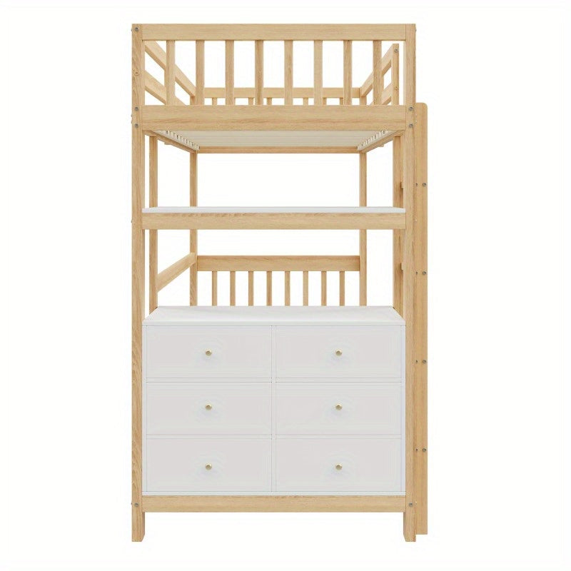 Halfhoogslaper – Hoogslaper – Bedbank – Stapelbed – Bedframe – Met Veiligheidsladder & Opberglades – Metaal Frame 90x200 cm – Ruimtebesparend & Stevig