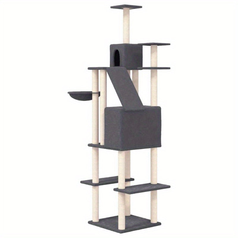 Kattenmeubel Met Sisal Krabpalen 201cm Donkergrijs