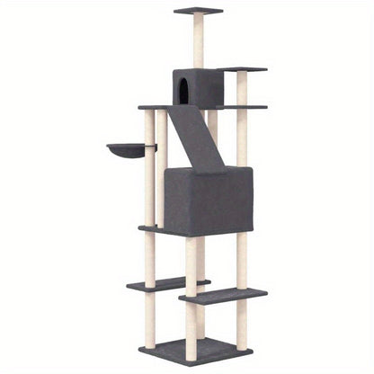 Kattenmeubel Met Sisal Krabpalen 201cm Donkergrijs