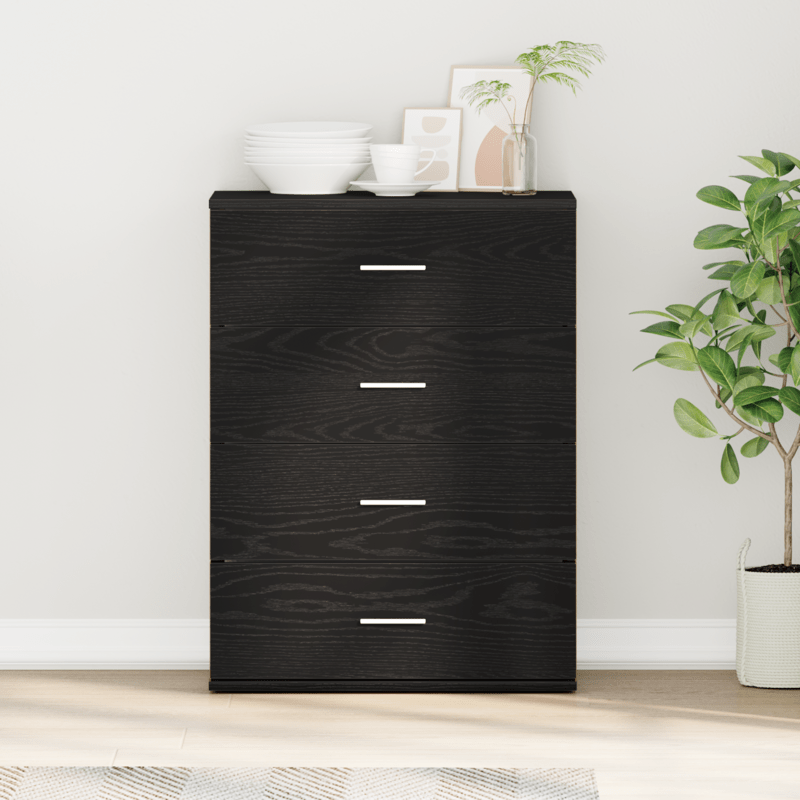 Sideboard met lade Zwart eikenwood 60 x 39 x 80cm Edited wood Practical and removable
