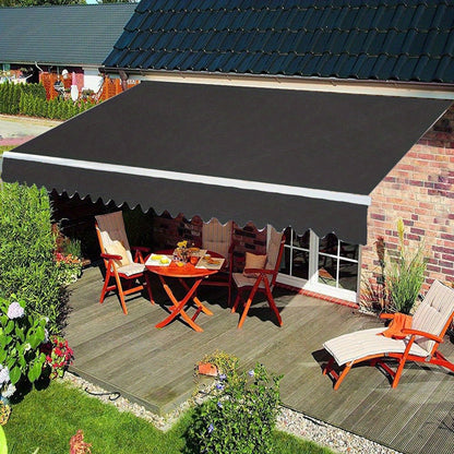 balkondoek – balkonscherm – privacyscherm – zonnescherm – buitenscherm – aluminium frame – handbediende zwengel – afmeting 360x300 cm – donkergrijs