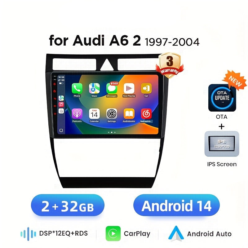 2DIN Multimedia Speler – Android Autoradio – CarPlay Radio – Touchscreen Navigatie – Wifi Audio Systeem – 9 Inch IPS Scherm – Draadloze CarPlay & Android Auto