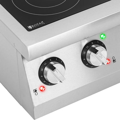 Inductiekookplaat – Inductie Kookplaat – Elektrische Kookplaat – Vrijstaande Kookplaat – Inbouw Kookplaat – 4 Kookzones – 6000W Vermogen – Roestvrij Staal & Keramisch Glas