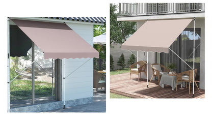 Balkonluifel – Zonnescherm – Klemluifel – Zonwering – Uittrekbare Luifel – Verstelbare Hoogte – UV-Bestendig Polyester – Aluminium Frame – Beige