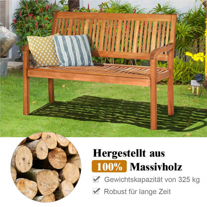 Houten Tuinbank – Buitenbank – Parkbank – Balkonbank – Terrasbank – Acaciahouten Bank – Weerbestendig – Belastbaar Tot 320 Kg – 126x63x91 Cm