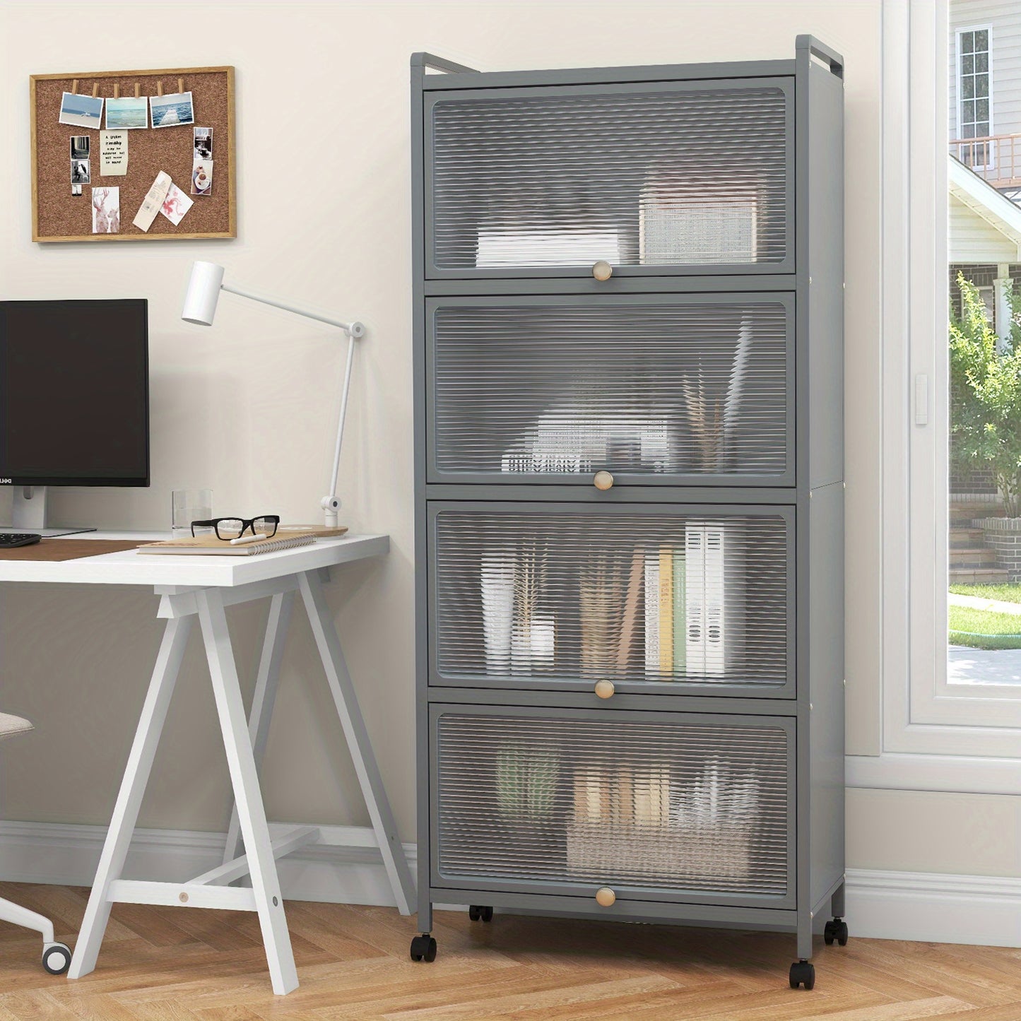 Eetkamerstoel – Stoel – Keukenstoel – Bureaustoel – Designstoel – Donkergrijs Linnen – Met Zwarte Metalen Poten – Schuimgevuld Zit- en Rugkussen – Scandinavische Stijl – Geen Montage