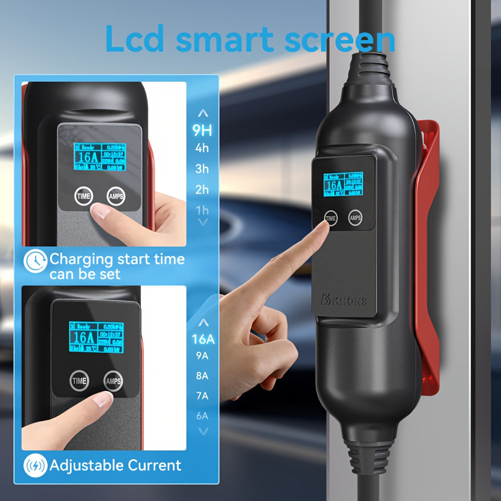 Elektrische Auto Lader – EV Lader – Mobiele Thuislader – Laadkabel – Laadstation – 11 KW 3-Fase – Inclusief 16A Schuko Adapter
