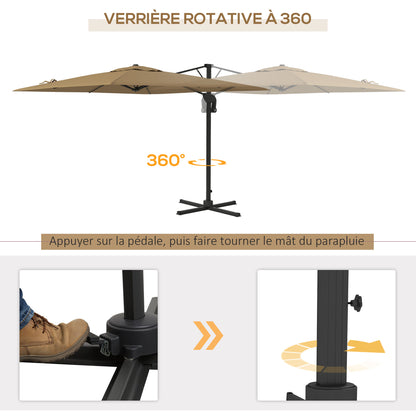 Zweefparasol – Hangparasol – Tuinparasol – Terrasparasol – Parasoldoek – 360° Draaibaar Met Hydraulisch Systeem – UV-bestendig Polyester 3x2,6m Met Aluminium Frame