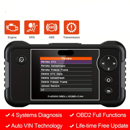 OBD2 Scanner – Auto Diagnosetool – Foutcode Lezer – Motor Scanner – ABS SRS Transmissie – 7 Resetfuncties – AutoVIN Automatische Detectie