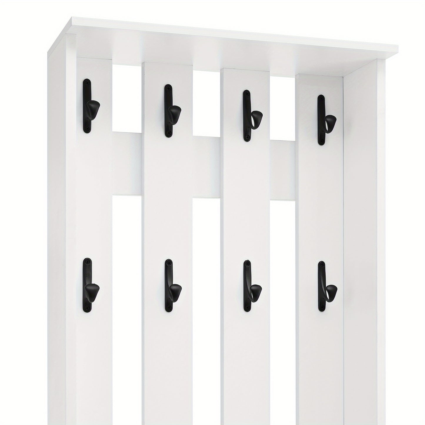 Kapstok – Staande Kapstok – Garderoberek – Schoenenbank – Schoenkast – Wit – 8 Haken – Vrijstaand 190 cm Hoog