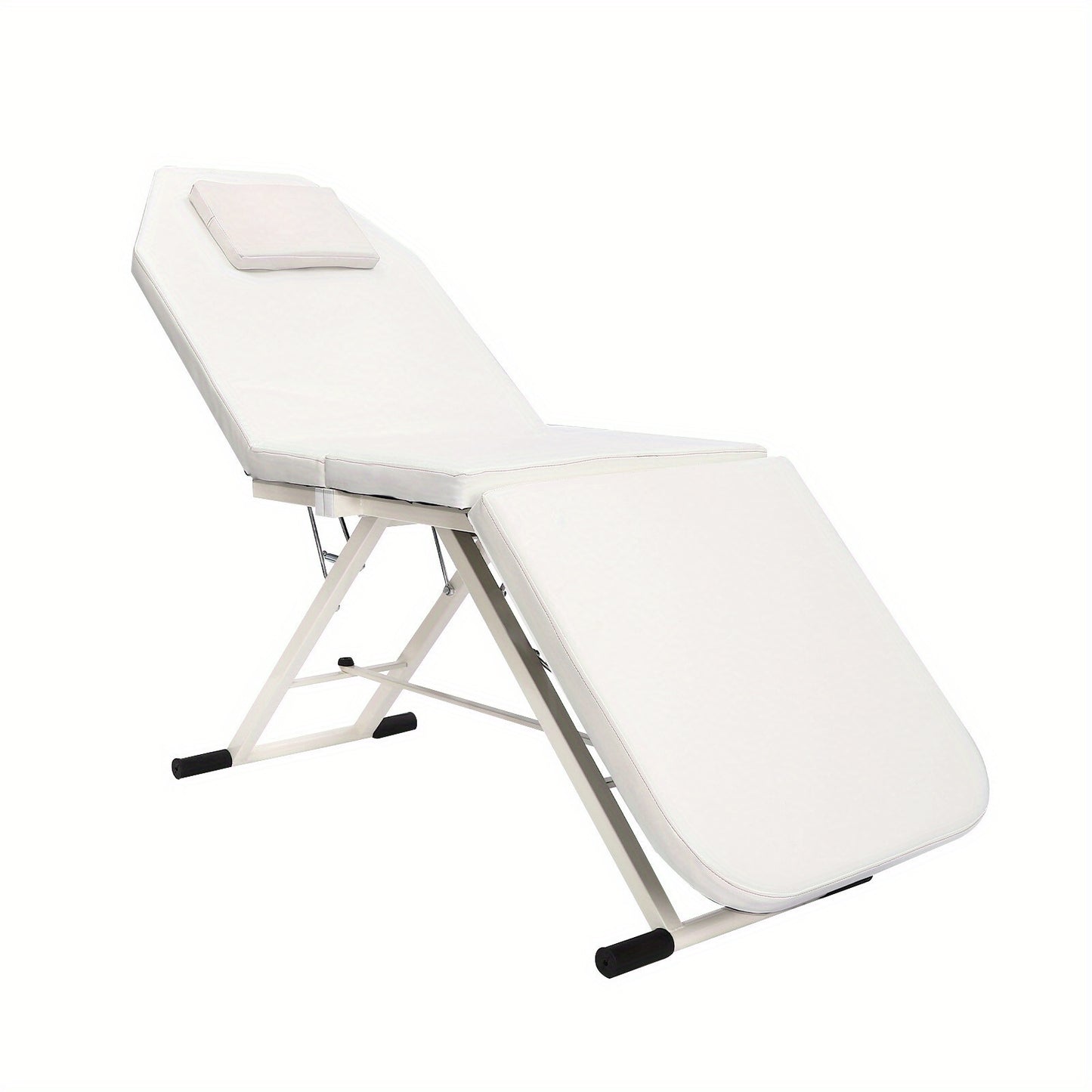 Massagetafel – Behandelbank – Massagebed – Massagebank – Schoonheidstafel – Opvouwbaar – Draagbaar – Hoogwaardig Fijn-Cel Schuim – Water- en Olieafstotend PVC – Wit