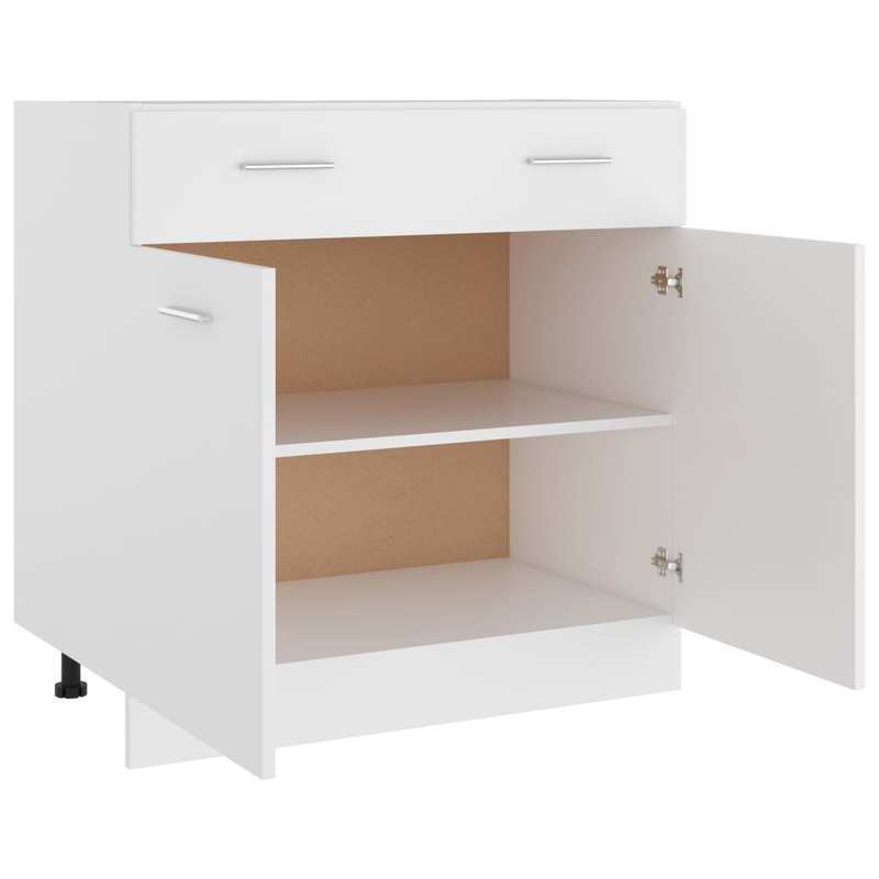 3-Ladenkast – Ladekast – Opbergmeubel – Kledingkast – Dressoir – Wit – 80x46x81,5 CM – Hardhout & Spaanplaat – Direct Gebruiksklaar – Strak en Tijdloos Design