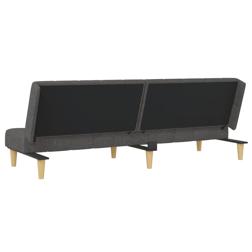 Slaapbank – Bedbank – Logeerbank – 2-Persoonsbank – Slaapbank Donkergrijs – 2-In-1 Ontwerp – Stevig Metalen Frame