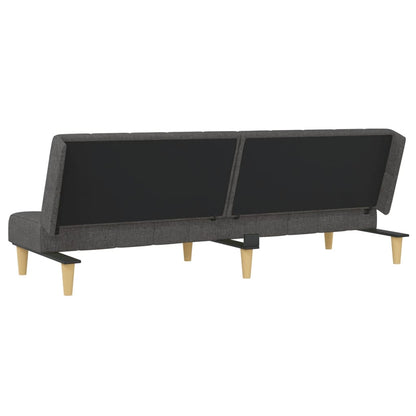Slaapbank – Bedbank – Logeerbank – 2-Persoonsbank – Slaapbank Donkergrijs – 2-In-1 Ontwerp – Stevig Metalen Frame
