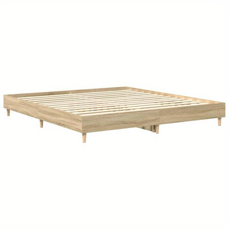 Bedframe – Houten Bed – Tweepersoonsbed – Koninklijk Bed – Eenpersoonsbed – Sonoma Eiken – 160x200 cm – Stevig en Duurzaam