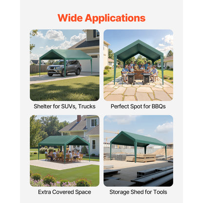 Carport Hoes – Vervangende Zeil – Carport Doek – Carport Oksel – Garage Tent Hoes – Donkergroen – 3 x 6 Meter – UV-Bestendig & Waterdicht