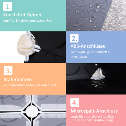 Modulaire Schoenenkast – Schoenopberger – Schoenwand – Schoenrek – Schoenenkast – 32 Paar Schoenen – Stabiel PP Plastic en Metaal