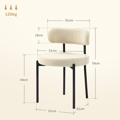 Eetkamerstoel – Stoel – Zitmeubel – Armstoel – Designstoel – Gestoffeerd Beige – Zwart Stalen Frame – Comfortabele Zitting