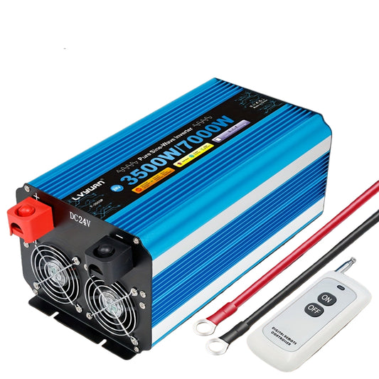 Omvormer – Spanningsomvormer – Inverter – Converter – 12V naar 230V – 3500W Continu Vermogen – Pure Sinusgolf Met Afstandsbediening & 2 Stopcontacten
