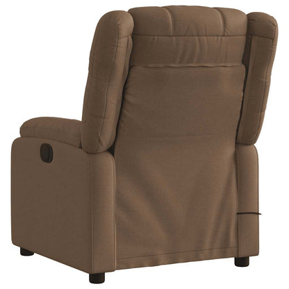 Relaxstoel – Fauteuil – Lounge Stoel – TV Stoel – Zithoekstoel – Handmatig Verstelbaar Bruin – Stevig Houten & Metalen Frame – Comfortabele Dikke Padding
