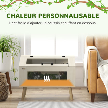 Terrarium Reptielenhuisje – Vivarium – Slang Terrarium – Reptielen Terrarium – Hagedis Terrarium – Natuurlijk Hout – 111 Liter – Zijventilatie met Veiligheidsglas