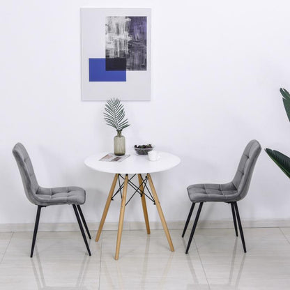 Eetkamerstoel – Stoel – Kuipstoel – Keukenstoel – Woonkamerstoel – Gestoffeerd Comfort – Stevig Metalen Onderstel – Set van 2 – 45x63x90 cm – Moderne Retro Stijl
