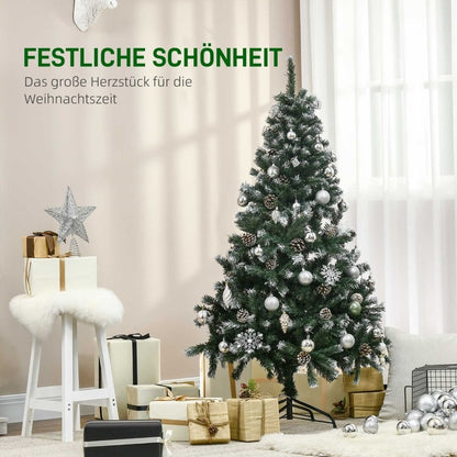Kunstkerstboom – Nepboom – Kunstkerstboom Met Dennentakken – Kerstversiering – Kerstboom 150 cm – 676 Takken Tips – Vuurvast En Sneeuw Geblakerd