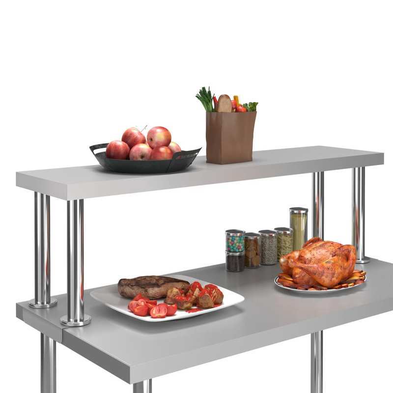 Werkbank – Werktafel – Montagetafel – Servertafel – Werkplek – RVS Constructie – Extra Groot 120x30x85 cm – Eenvoudig Schoon Te Maken