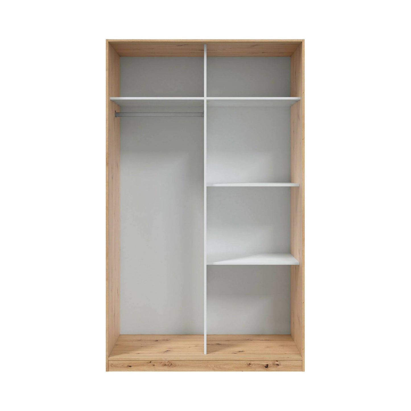 Wardrobe 2 in Front of Dnoce, Bedroom Closet, Furniture with 4 Shelves And Clothes Rail, 120X50H200 Cm, Available in 4 Colors
