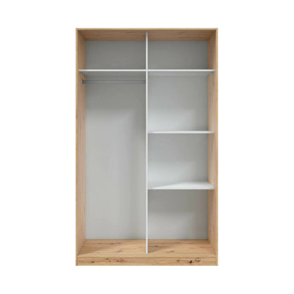 Wardrobe 2 in Front of Dnoce, Bedroom Closet, Furniture with 4 Shelves And Clothes Rail, 120X50H200 Cm, Available in 4 Colors