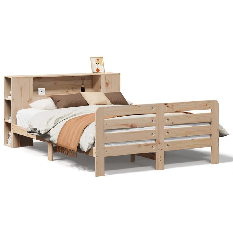 Queensize Bedframe – Bedframe – Bedbodem – Bedombouw – Slaapkamermeubel – Hardhouten Constructie – Eenvoudige Montage – Natuurlijke Houten Look – Modern Minimalistisch – Geschikt Voor Queensize Matrassen – Marrone