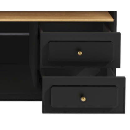Bartafel – Statafel – Barmeubel – Keukentafel – Eettafel – Uitschuifbaar 125-181 cm – 360° Draaibaar – Metaal & MDF – Met Opbergruimte – Zwart – Voor Horeca & Thuis