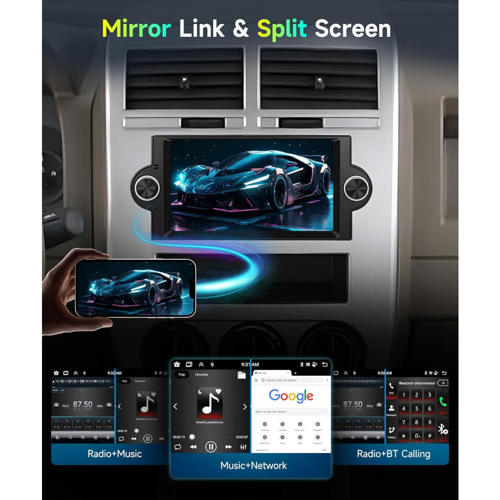 Android 15 Inch Multimediasysteem – Autoradio – Car Stereo – Touchscreen Radio – Multimedia Radio – 2GB+64GB Geheugen – Draadloze CarPlay & Android Auto – 15,75 cm HD Scherm – Inclusief Microfoon