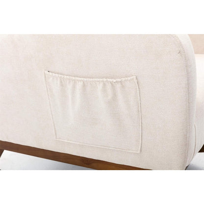Schommelstoel – Relaxstoel – Fauteuil – Voedingsstoel – Loungestoel – Massief Houten Frame – Comfortabele Sponsstof Bekleding