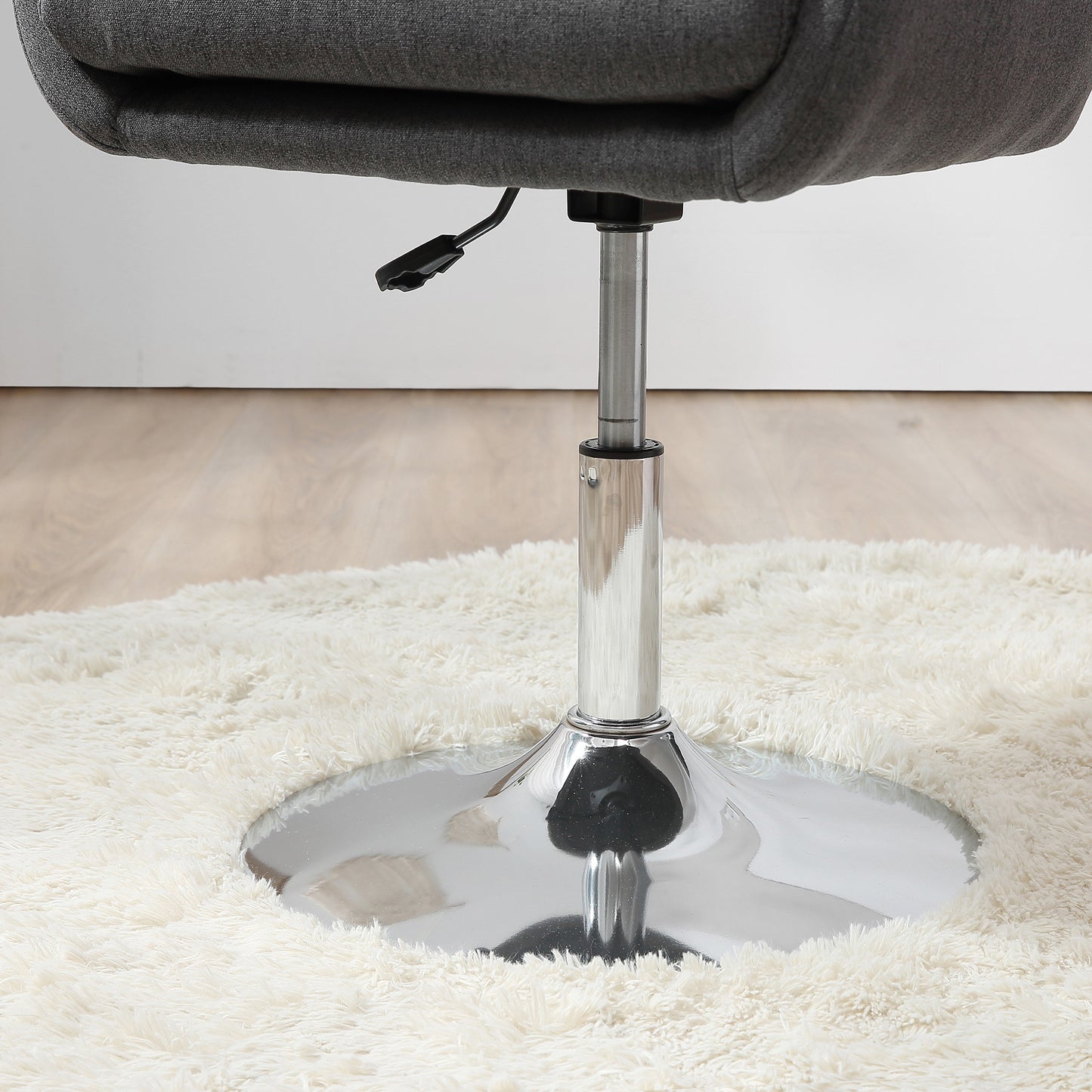 Draaifauteuil – Lounge Fauteuil – Relaxstoel – Stoel Met Armleuningen – Verstelbare Zithoogte – Met Metalen Frame – Linnenlook Bekleding – Donkergrijs