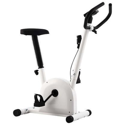Hometrainer – Fitnessfiets – Indoor Fiets – Soepele Weerstand – Blanco – Compact Ruimtebesparend – Robuuste Stalen Basis